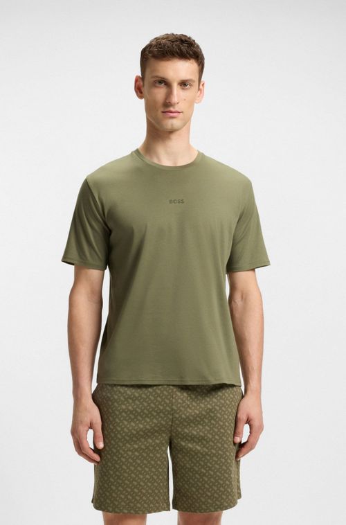 Pijama Em Algodão Com Logo E Monograma