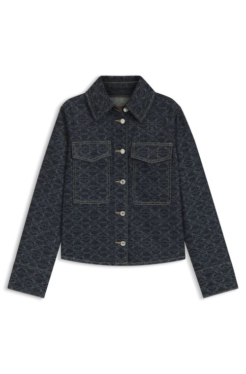 Casaco jeans com estampado a laser de monograma