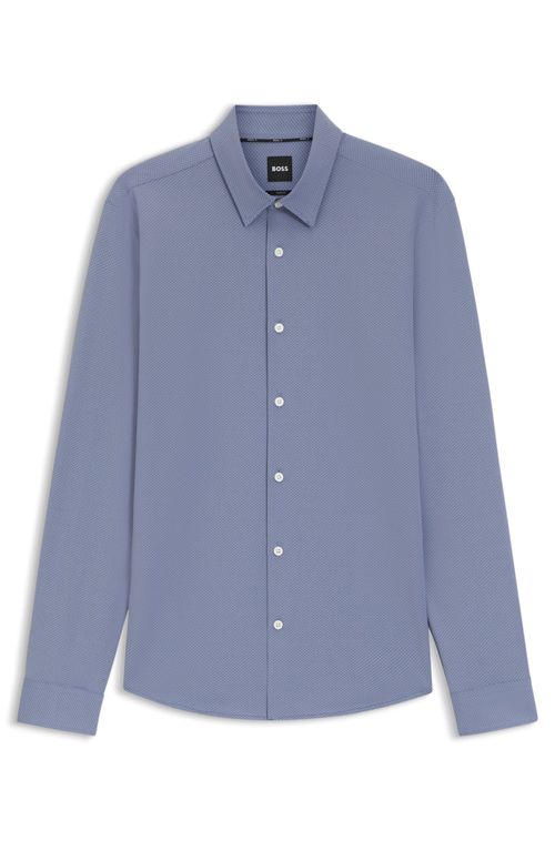 Camisa slim-fit em jacquard italiano de alta performance