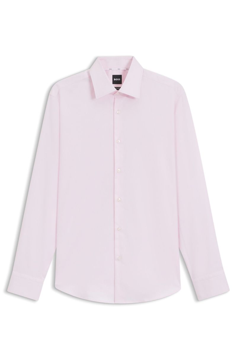 Camisa de ajuste regular em algodão elástico estruturado