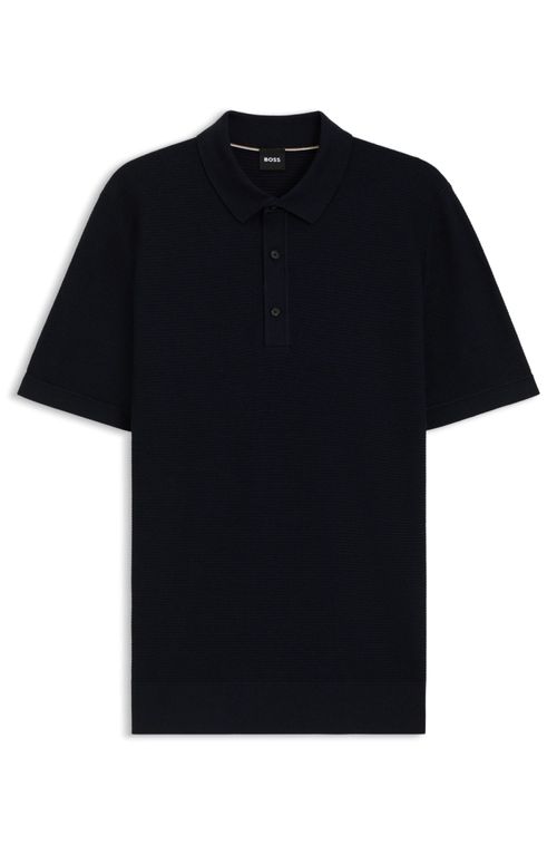 Polo em malha de ajuste regular misturado com algodão