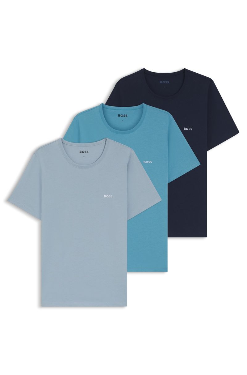 Conjunto de três camisetas em jersey de algodão