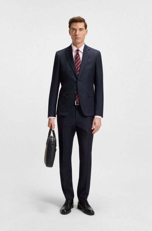 Camisa de ajuste regular em algodão elástico estruturado