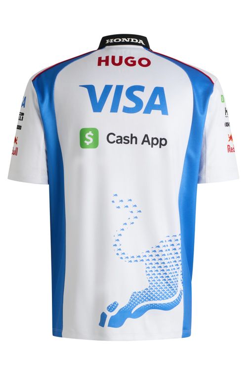Polo HUGO x VCARB com logo degradê