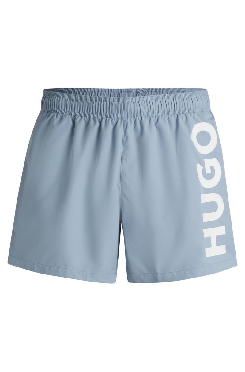 Shorts De Banho De Secagem Rápida Com Logo Vertical Estampado