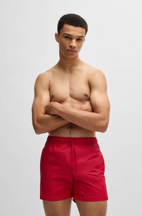 Shorts De Banho Forrados Com Fita E Logo