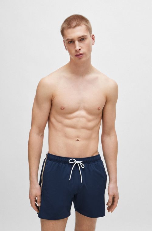 Shorts De Banho Com Risca E Logo