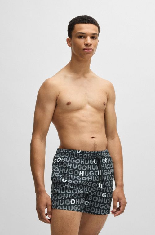 Shorts De Banho Forrados Com Logo Repetido