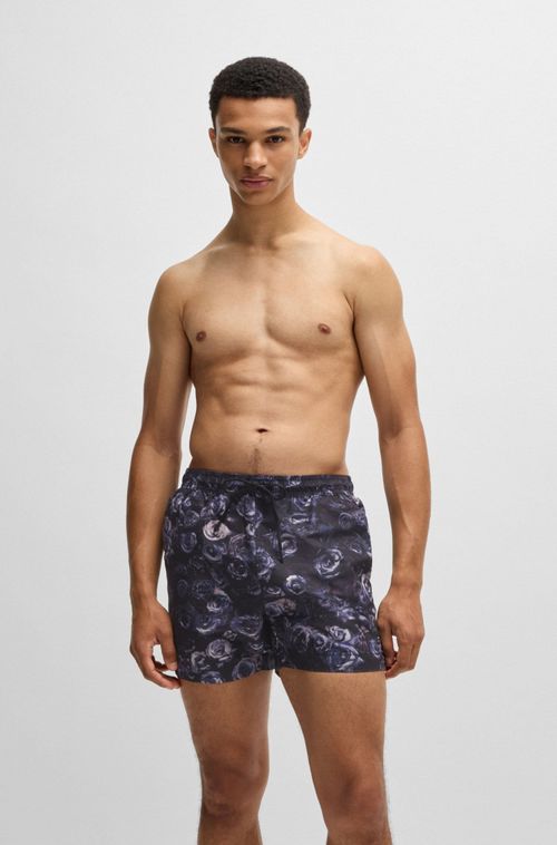 Shorts De Banho Forrados Com Estampado Sazonal