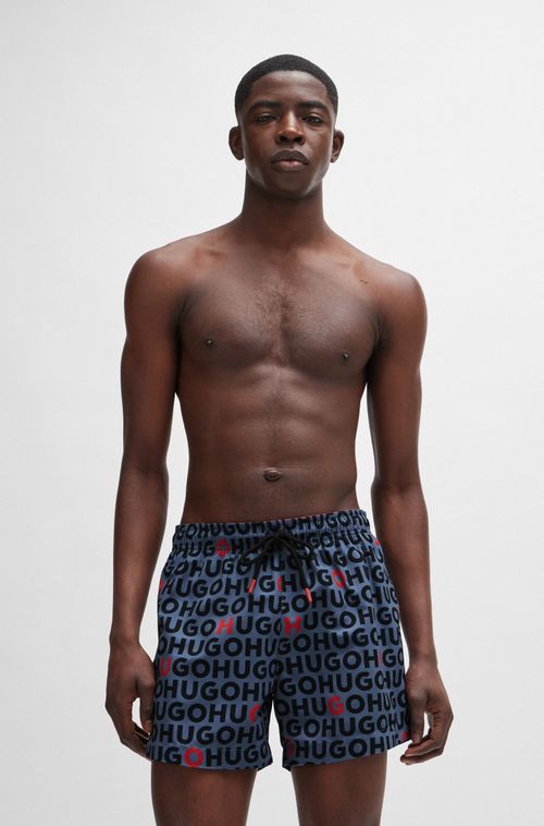 Shorts De Natação Com Estampa De Logo