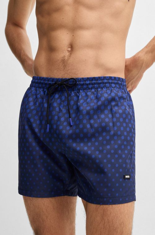 Shorts De Banho Estampados Com Detalhe De Logotipo