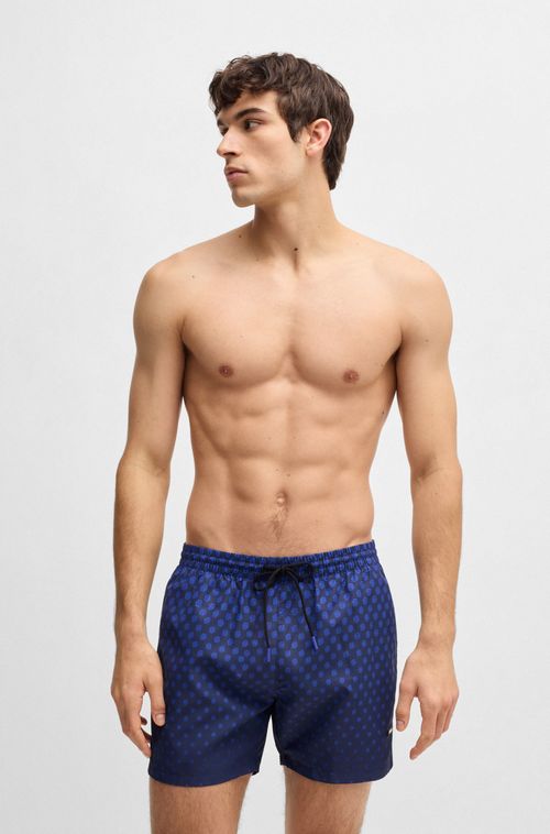 Shorts De Banho Estampados Com Detalhe De Logotipo