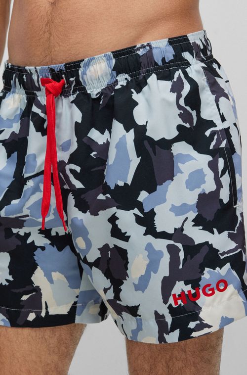 Shorts De Praia Estampados De Secagem Rápida Em Tecido Reciclado