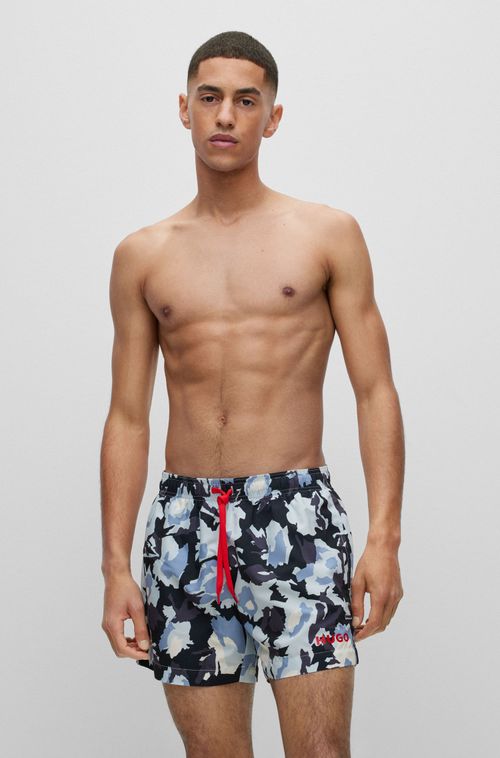 Shorts De Praia Estampados De Secagem Rápida Em Tecido Reciclado