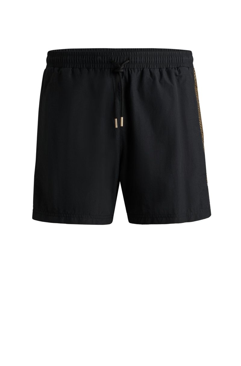 Shorts De Banho Reciclados Com Logo Metálico