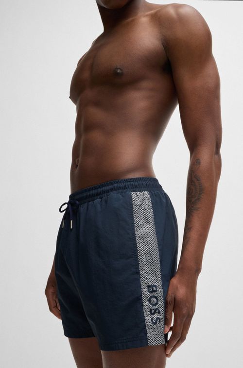 Shorts De Banho Reciclados Com Logo Metálico
