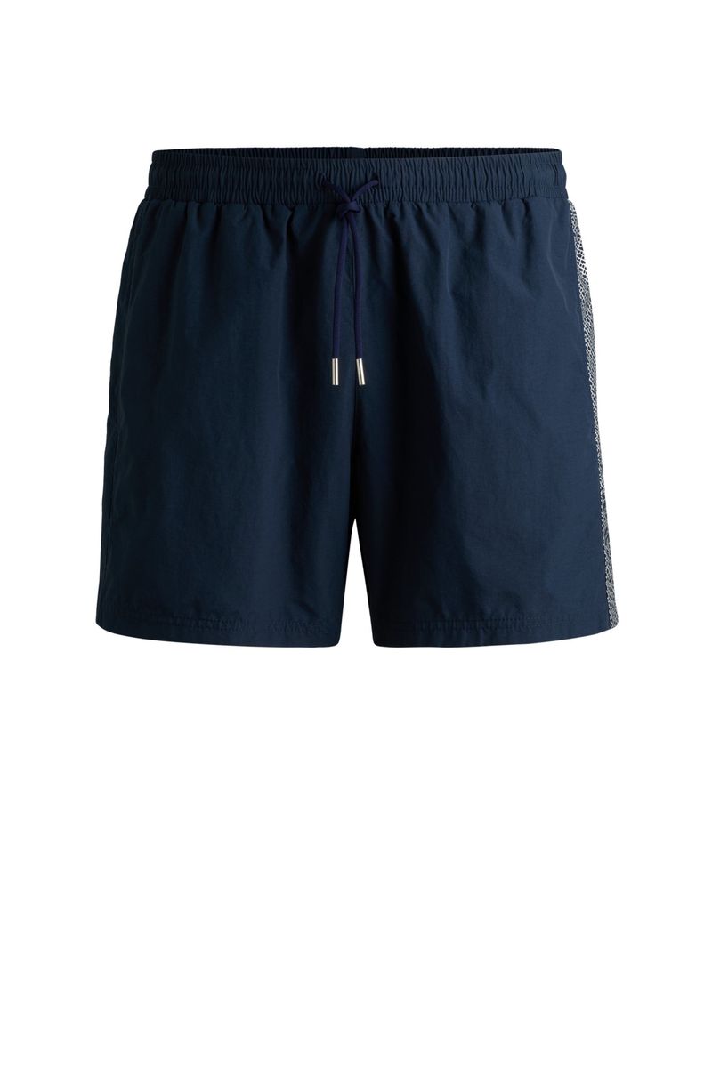 Shorts De Banho Reciclados Com Logo Metálico