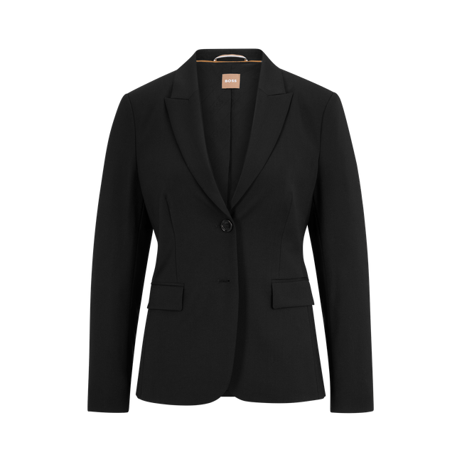 Blazer Regular Fit Em Lã Virgem Com Bolsos De Aba