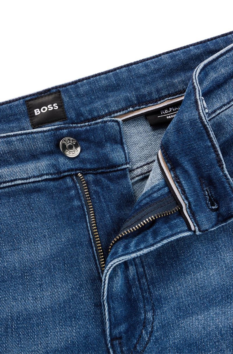 Calças Jeans Elásticas De Ajuste Regular