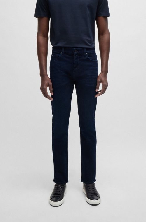 Calças Delaware Slim Fit Pretas Em Denim Azul-Escuro Suave