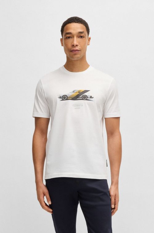 Camiseta Porsche X Boss Em Algodão Mercerizado