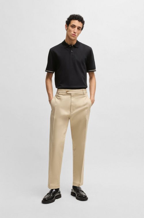 Polo Regular Fit Em Algodão Mercerizado Com Listras