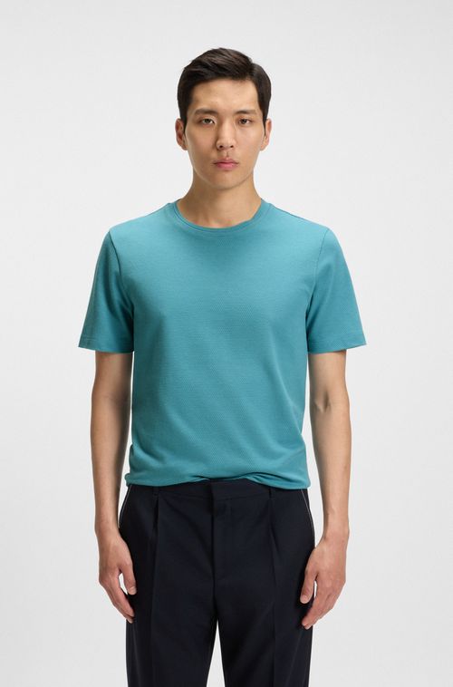 Camiseta de algodão com estrutura de jacquard