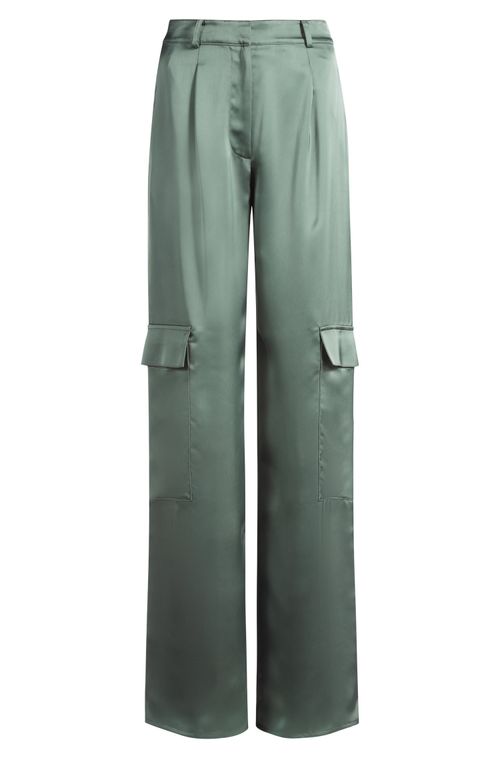 Calças Cargo De Ajuste Descontraído Em Cetim