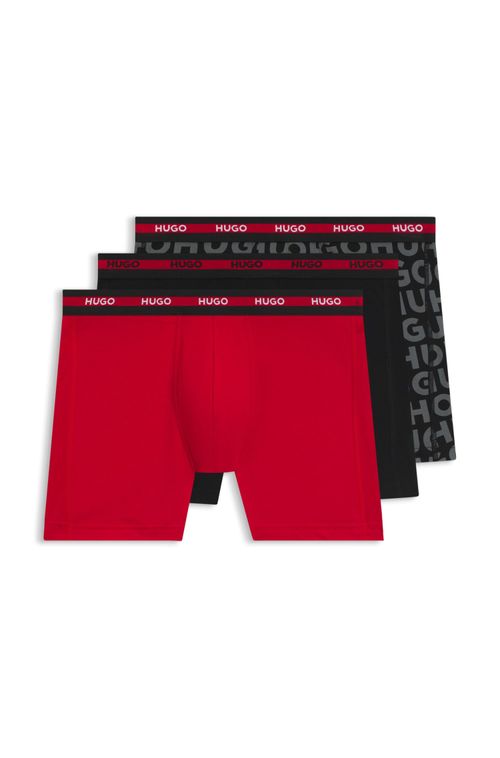 Pack De Três Cuecas Em Algodão Elástico Com Logo No Cós