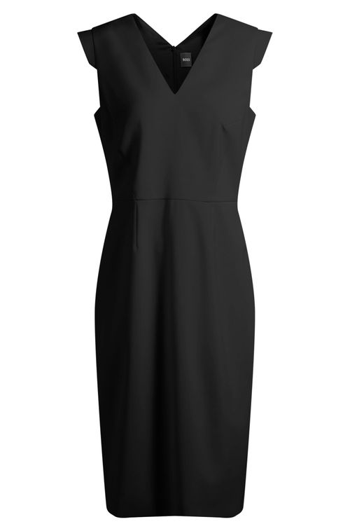 Vestido De Ajuste Slim De Lã Virgem