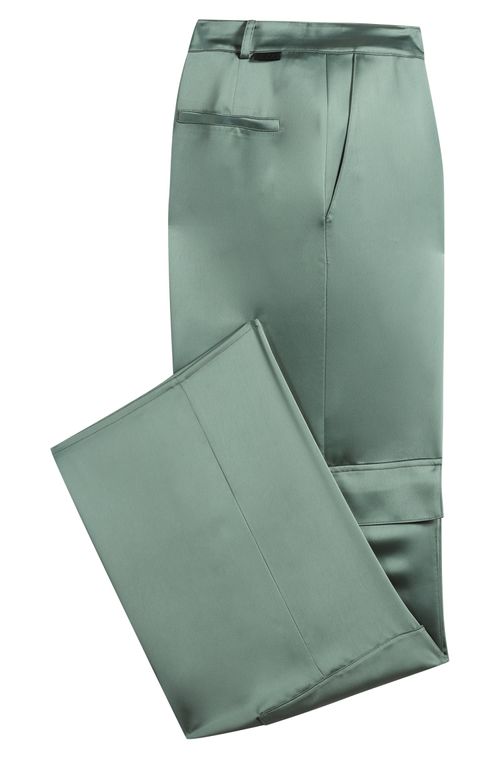 Calças Cargo De Ajuste Descontraído Em Cetim