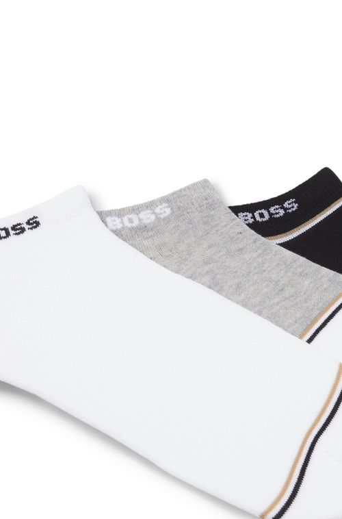 Pack Com Três Pares De Meias De Cano Curto Em Algodão
