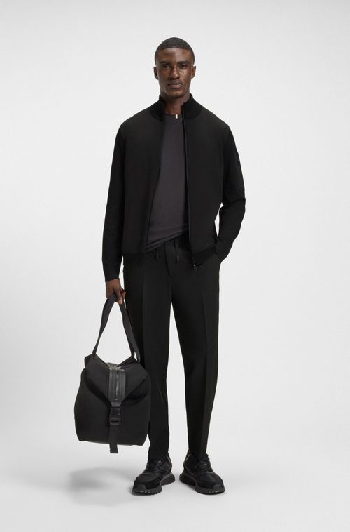 Moletom De Ajuste Regular Com Ziper E Gola Alta