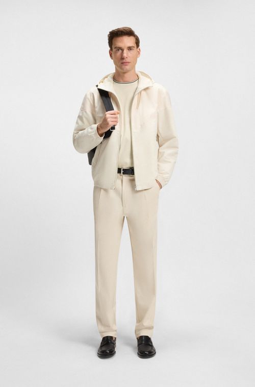 Camiseta De Algodão Mercerizado Com Punhos Às Riscas