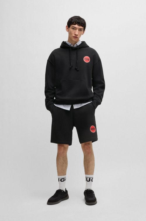 Shorts De Algodão Felpudo Com Estampa De Logo