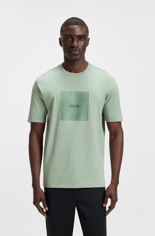 Camiseta Em Jersey De Algodão Com Logo Fino