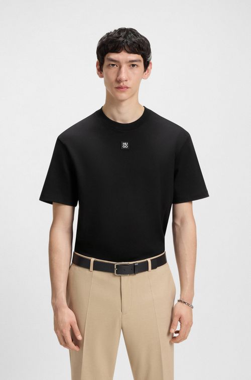 Camiseta De Ajuste Regular De Algodão Com Logo