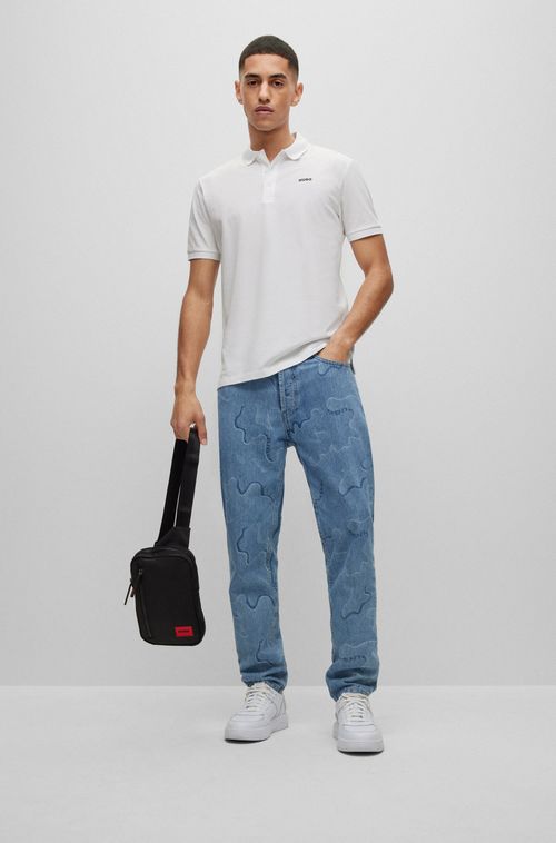 Camisa Polo Piquet De Algodão Com Estampa De Logotipo