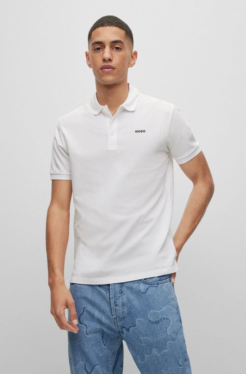Camisa Polo Piquet De Algodão Com Estampa De Logotipo