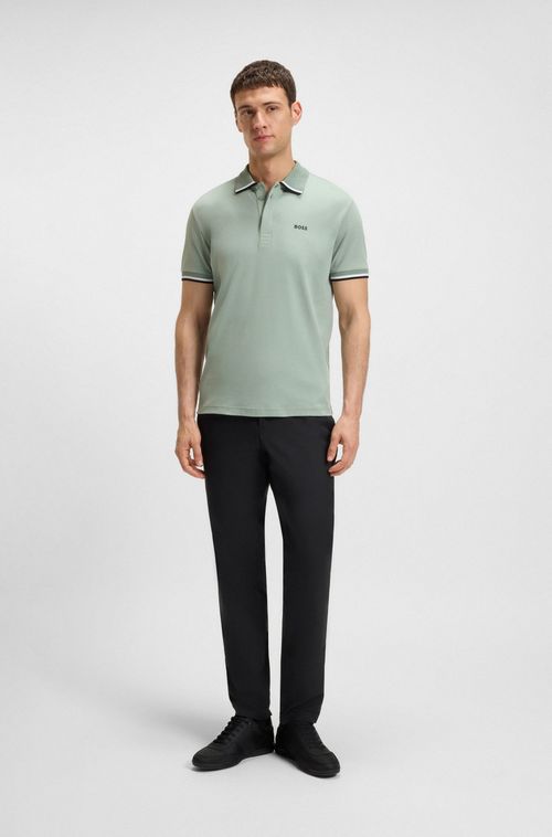 Polo De Algodão Paddy Com Riscas