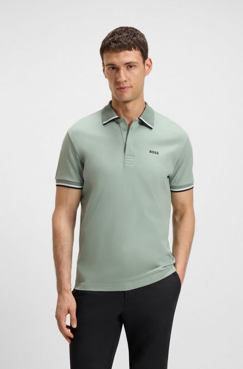 Polo De Algodão Paddy Com Riscas