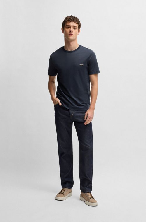 Camiseta Boss X Aston Martin Em Algodão, Linho E Seda
