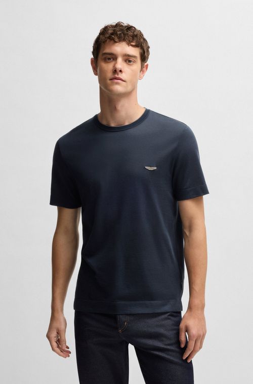 Camiseta Boss X Aston Martin Em Algodão, Linho E Seda