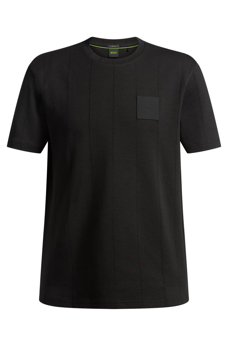 Camiseta De Algodão Com Pespontos Drop-Needle