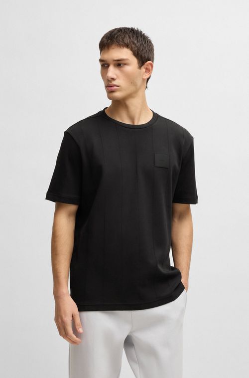 Camiseta De Algodão Com Pespontos Drop-Needle