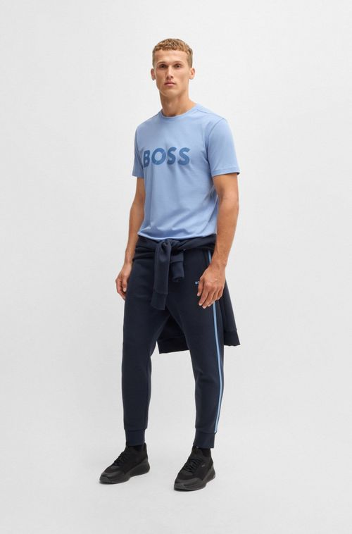 Camiseta Em Jersey De Algodão Com Logo Grande