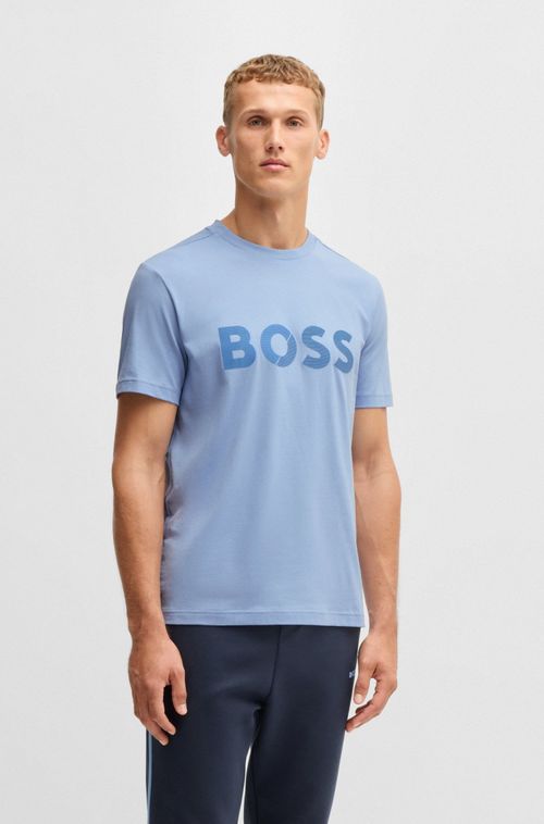 Camiseta Em Jersey De Algodão Com Logo Grande