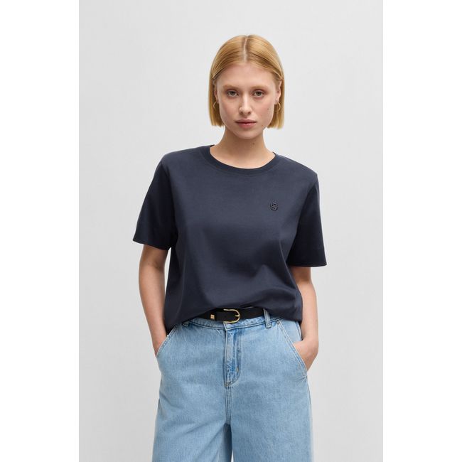 Camiseta De Algodão Mercerizado Com Monograma Double B