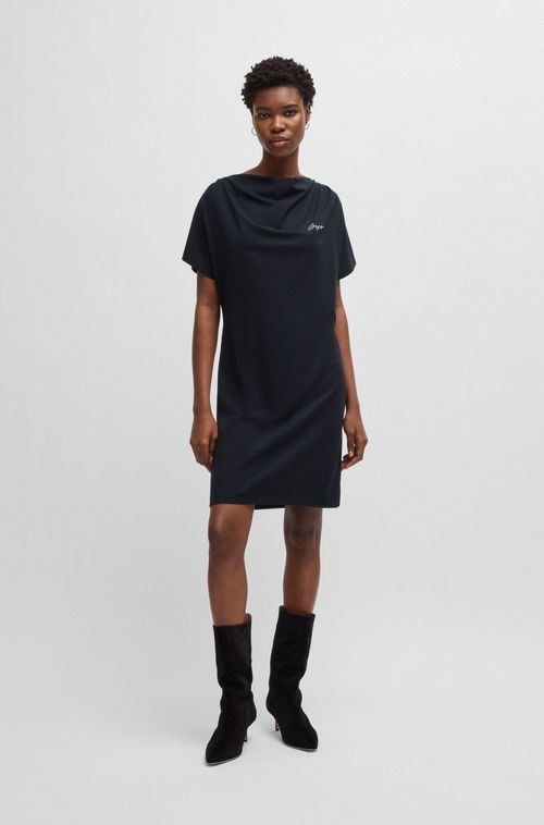 Vestido Camiseta De Algodão Com Logo De Cristal