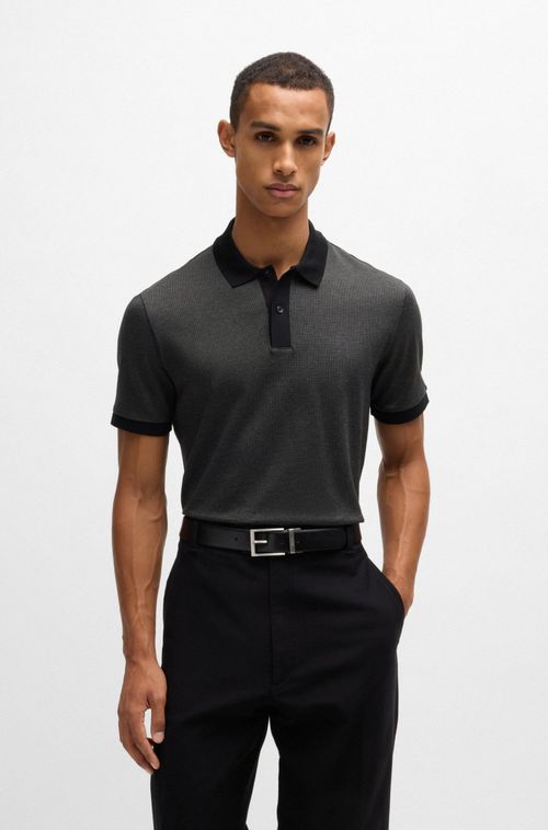 Polo Em Algodão Mercerizado Com Micropadrão